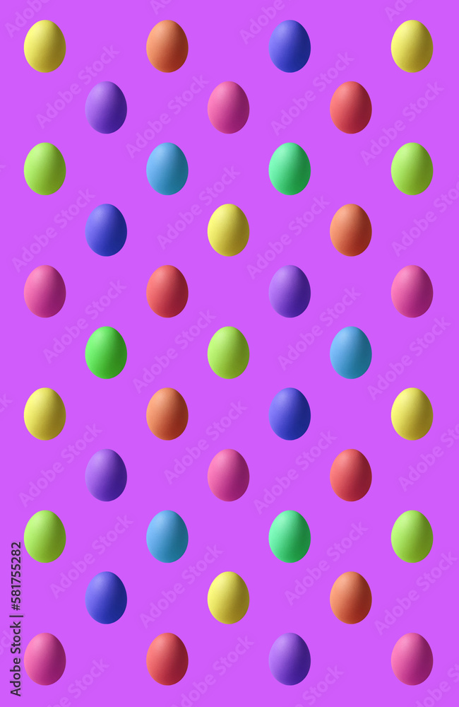 Rainbow Colored Easter Egg Pattern on Lavender Purple Background Rainbow Colored Easter Egg Pattern on Lavender Purple Background