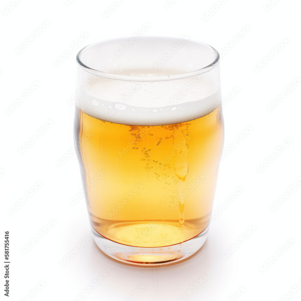 A glass of beer isolated in a small glass A glass of beer isolated in a small glass