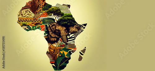 Illustration Africa Regions Map With Single African Countries  Generative AI