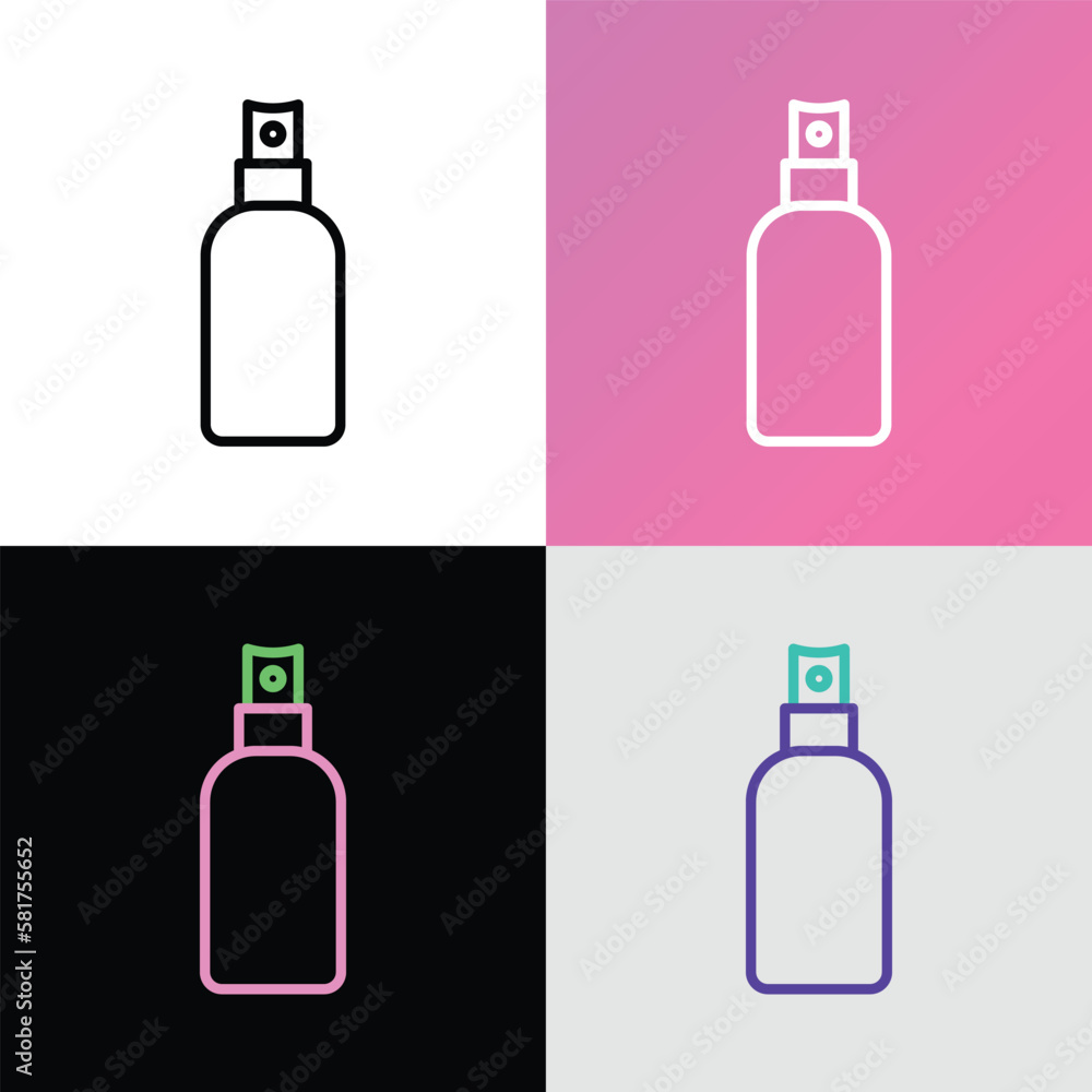 Bottle with spray. Hair care thin line icon. Cosmetic treatments. Modern vector illustration for beauty shop. Bottle with spray. Hair care thin line icon. Cosmetic treatments. Modern vector illustration for beauty shop.