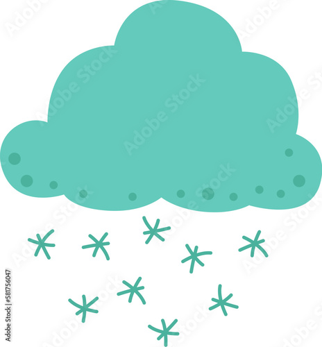 Snow Cloud with snowflakes Weather