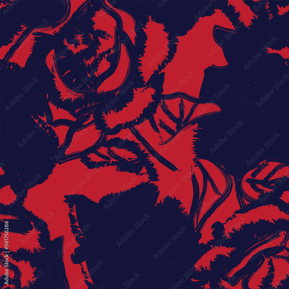 Abstract Rose Floral Seamless Pattern Design Abstract Rose Floral Seamless Pattern Design