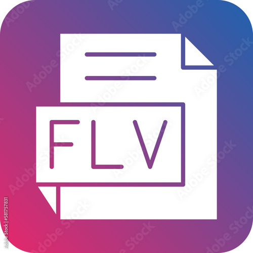 Vector Design FLV Icon Style