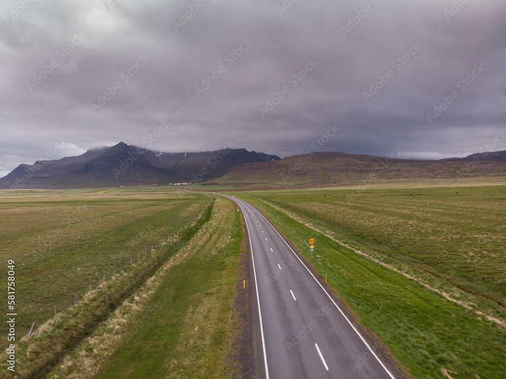 Amazing views in Iceland on wild beautiful nature, freedom in nature, 