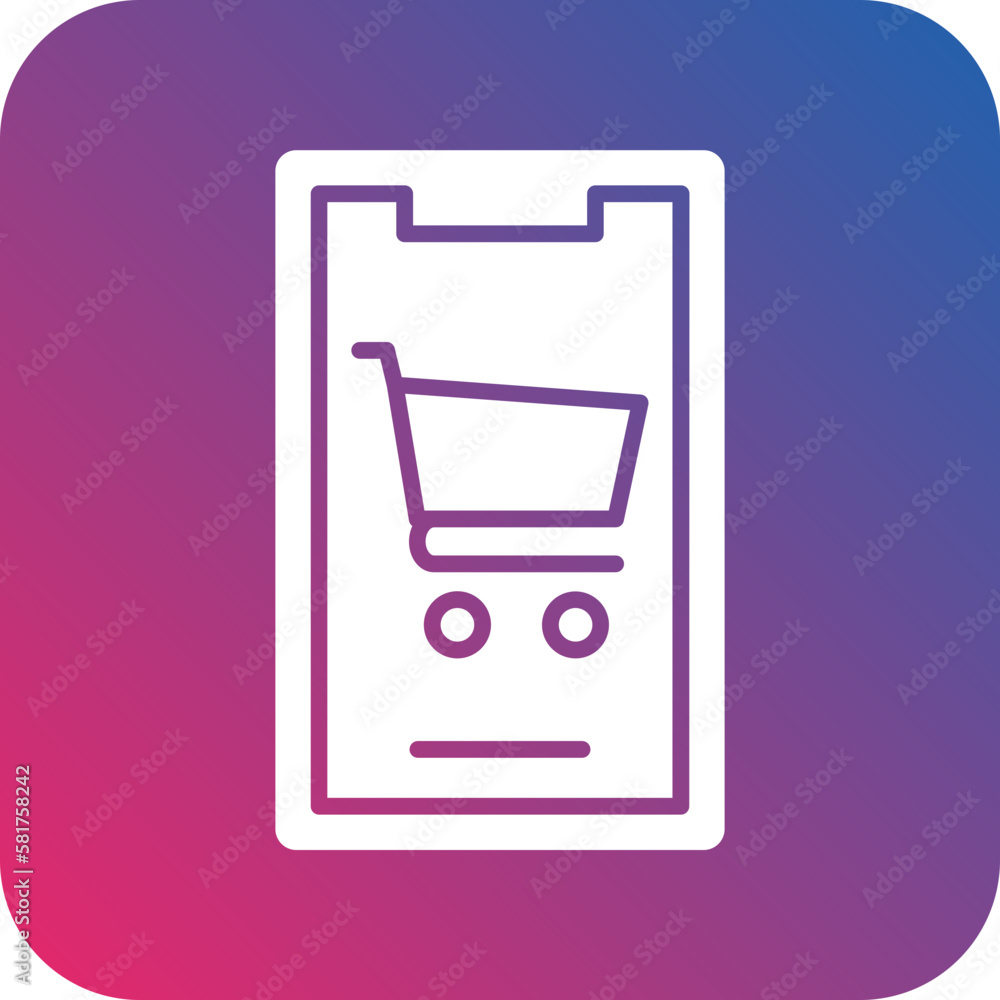 Vector Design Mobile Shopping Icon Style Vector Design Mobile Shopping Icon Style