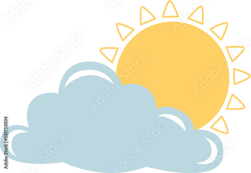 Sun behind clouds Partly cloudy weather