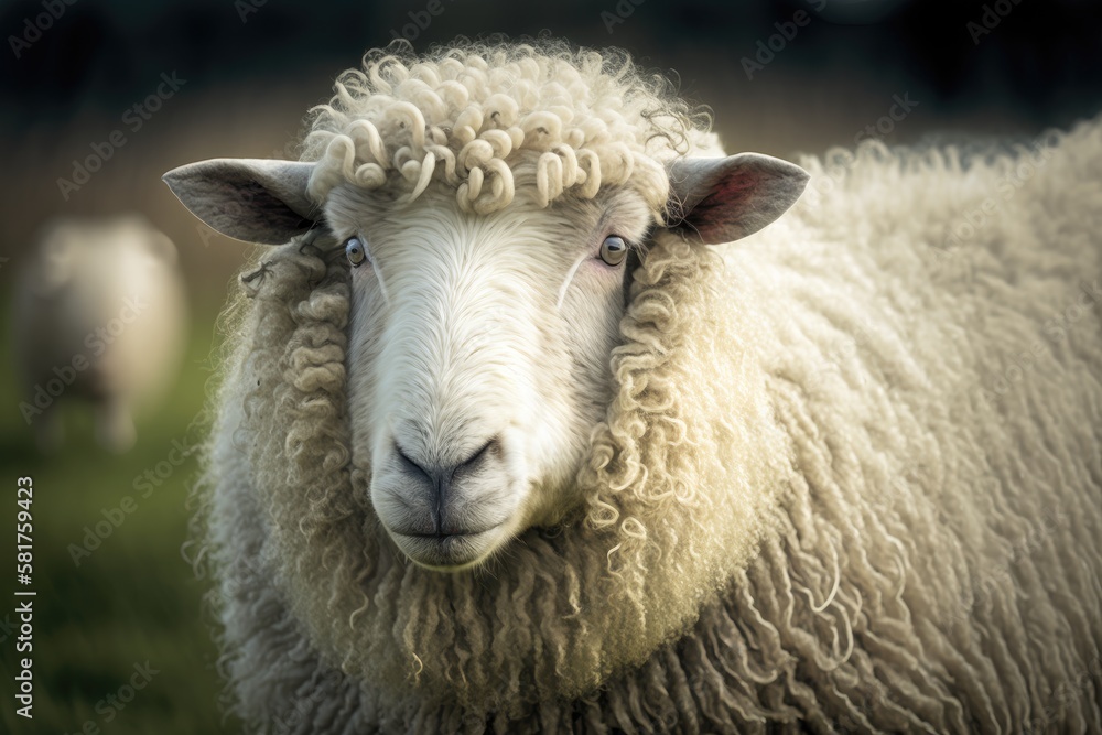 Close-Up Portrait of a Sheep