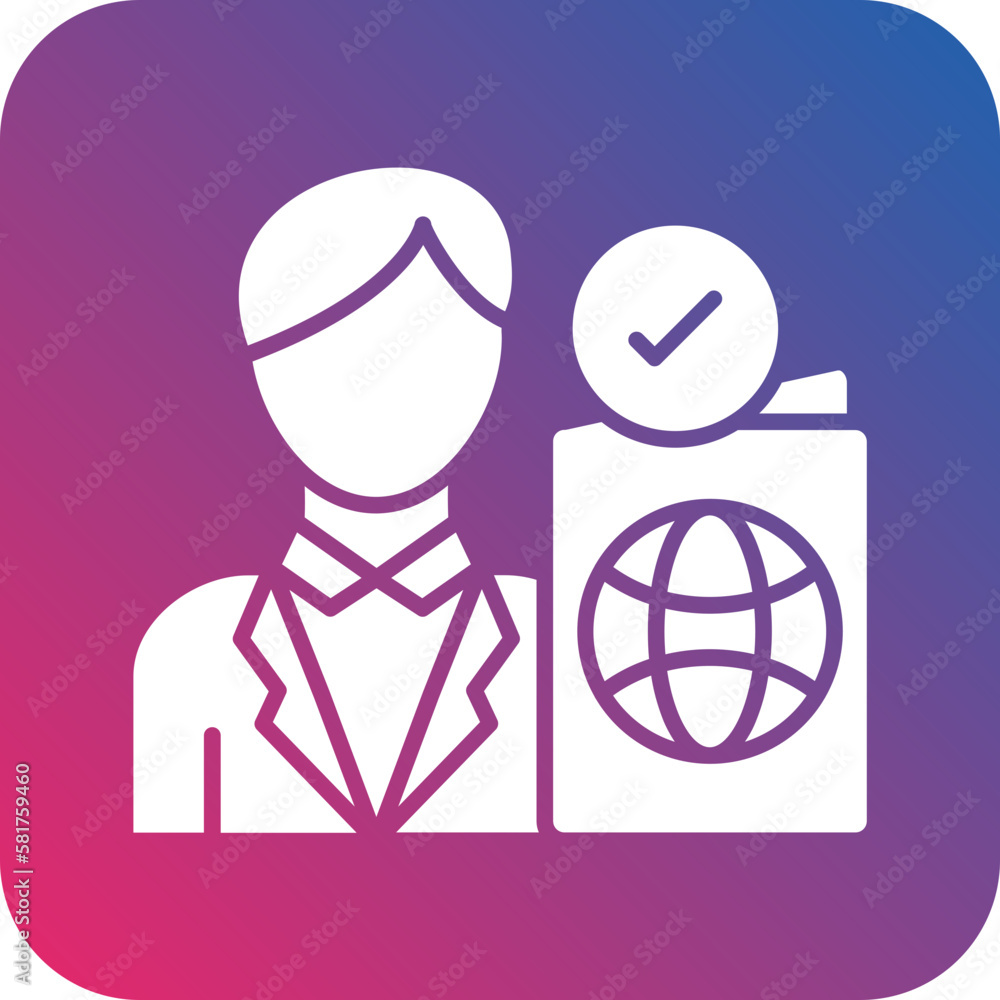 Vector Design Passport Control Icon Style Vector Design Passport Control Icon Style