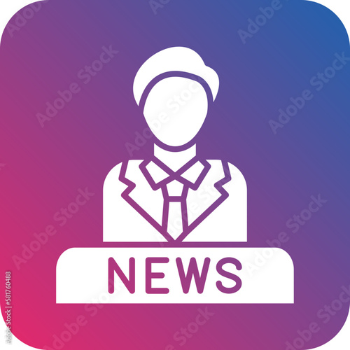 Vector Design News Anchor Icon Style