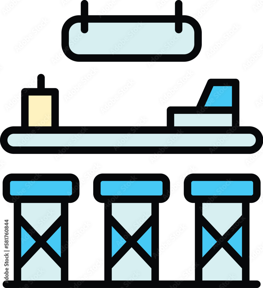 Pub counter icon. Outline Pub counter vector icon for web design isolated on white background color flat Pub counter icon. Outline Pub counter vector icon for web design isolated on white background color flat