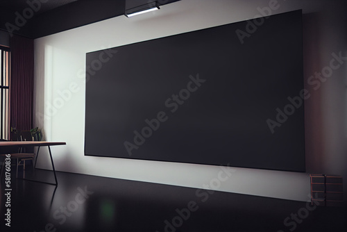 Empty blackboard in the classroom or office. AI generated. Concept of learning.