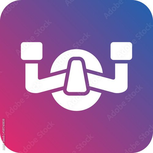Vector Design Aeroplane Steering Wheel Icon Style