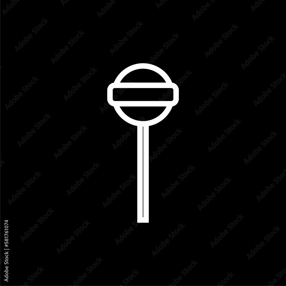  Lollipop icon isolated on black background.