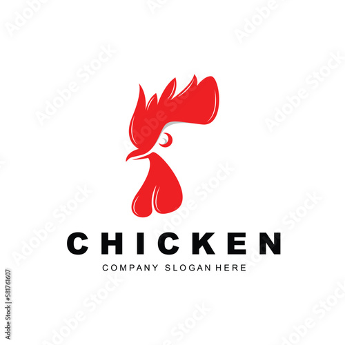 Chicken Logo, Farm Animal Vector, Design For Chicken Farm, Fried Chicken Restaurant, Cafe
