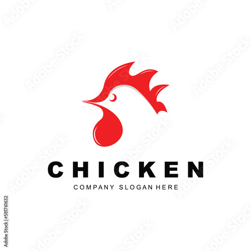 Chicken Logo, Farm Animal Vector, Design For Chicken Farm, Fried Chicken Restaurant, Cafe
