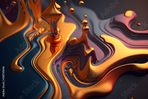 fluid art, Abstract Colorful Marble Texture Background, Generative AI