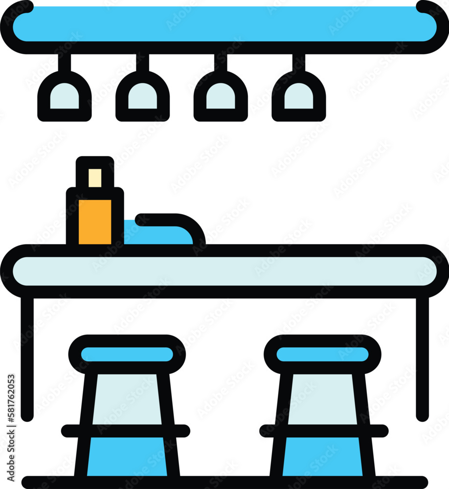 Fototapeta premium Cocktail counter icon. Outline Cocktail counter vector icon for web design isolated on white background color flat