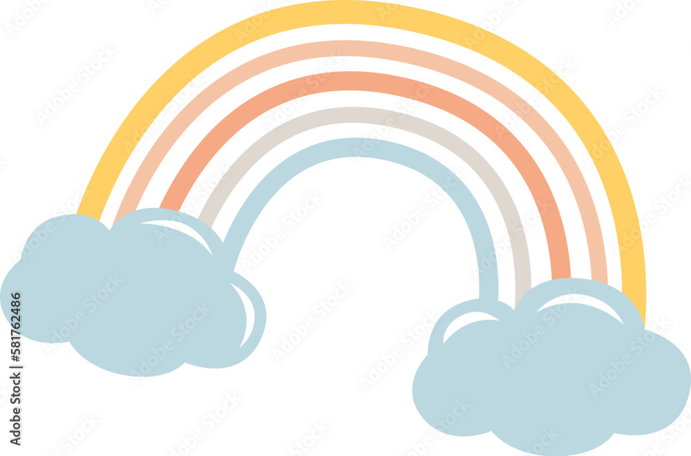 Rainbow with clouds Weather element Rainbow with clouds Weather element