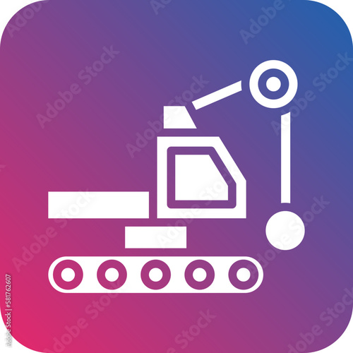 Vector Design Demolition Crane Icon Style