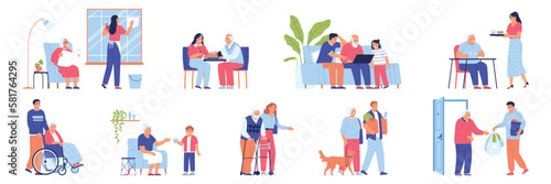 Elderly People Help Set