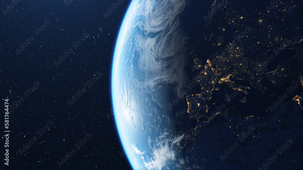 europe and planet earth seen from space - obrazy, fototapety, plakaty 