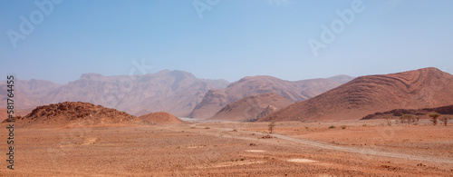 Amazing panorama view of moroccan desert landscape- safari, extreme adventure in Africa © M.studio