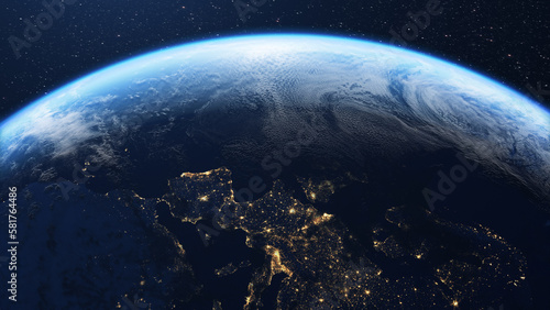 europe and planet earth seen from space