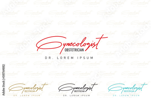 Gynecologist and Obstetrician Logotype and Signature
