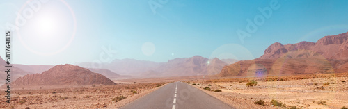 Road in desert landscape in Morocco
