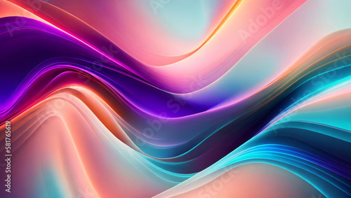 Generative AI, generative and AI background with wavy lines offers a whimsical and organic feel to any artwork. Its abstract and surreal nature can evoke various emotions and offer a memorable effect. © Jason