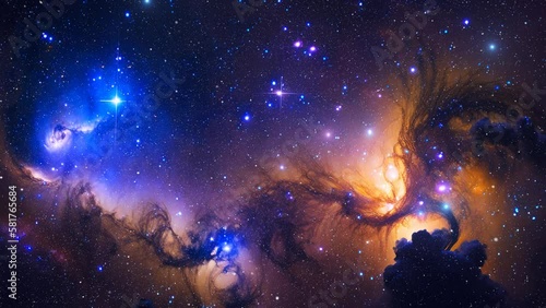 Beautiful nebula in the deep of space in 4K