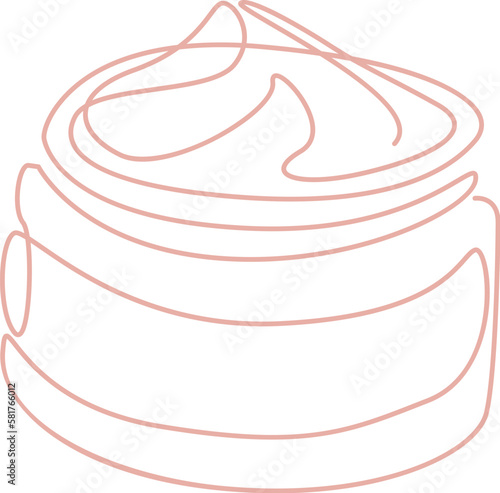 Face cream drawing in line art