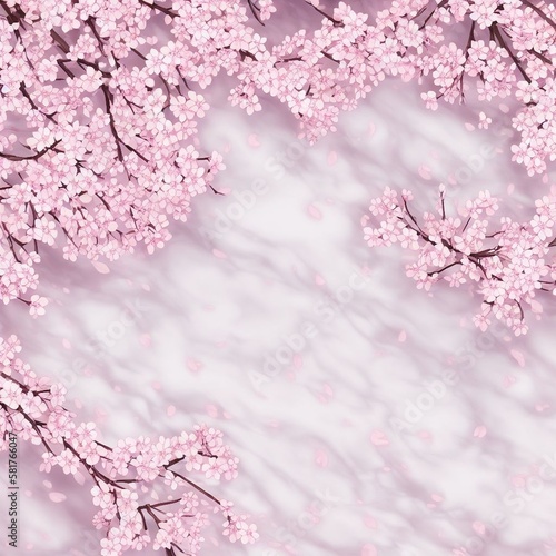 Cherry blossom, Sakura, Pink background, Generative AI