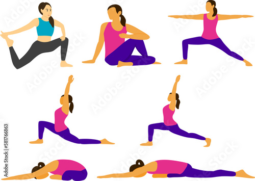 Flexibility and balance: Woman performing yoga poses