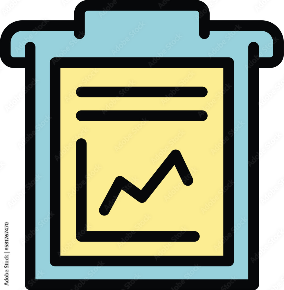 Report clipboard icon. Outline report clipboard vector icon for web design isolated on white background color flat Report clipboard icon. Outline report clipboard vector icon for web design isolated on white background color flat