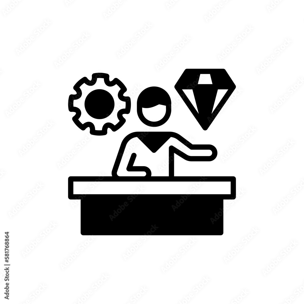 Production Manager icon in vector. Illustration Production Manager icon in vector. Illustration