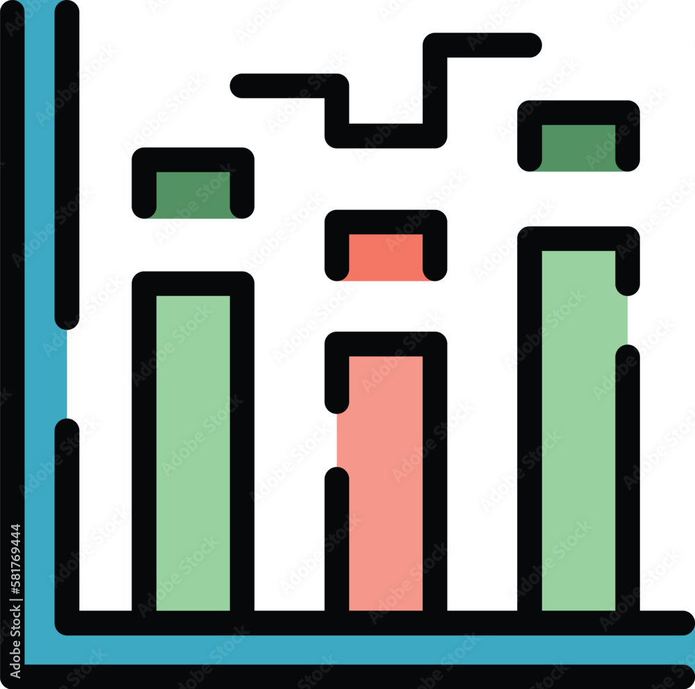 Business bar chart icon. Outline business bar chart vector icon for web design isolated on white background color flat Business bar chart icon. Outline business bar chart vector icon for web design isolated on white background color flat