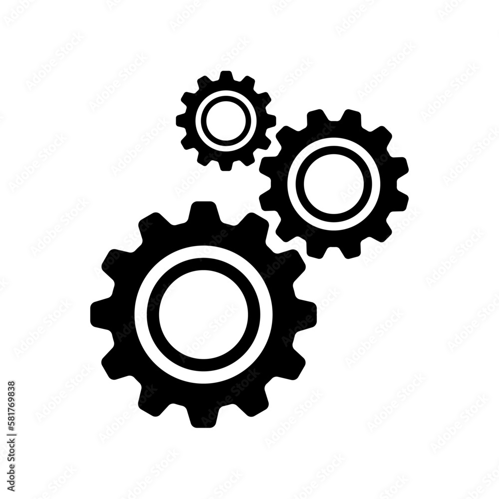 Setting gears icon. Cogwheel group, flat design. Setting gears icon. Cogwheel group, flat design.