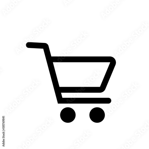 Shopping cart vector icon, flat design.