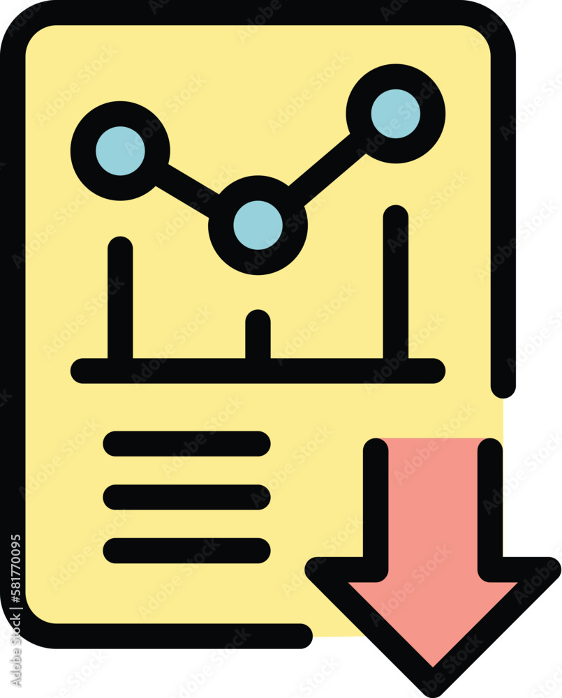 Sales report icon. Outline sales report vector icon for web design isolated on white background color flat Sales report icon. Outline sales report vector icon for web design isolated on white background color flat