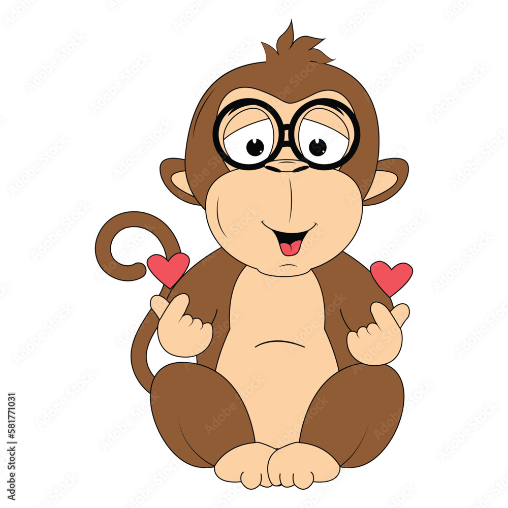 Fototapeta premium cute monkey animal cartoon illustration