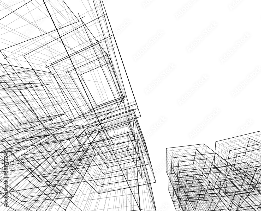 architectural sketch of a building architectural sketch of a building
