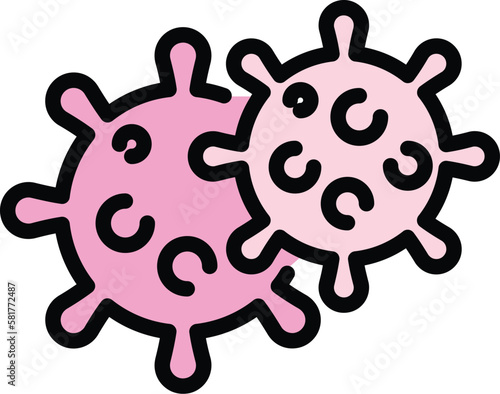 Covid virus icon. Outline Covid virus vector icon for web design isolated on white background color flat