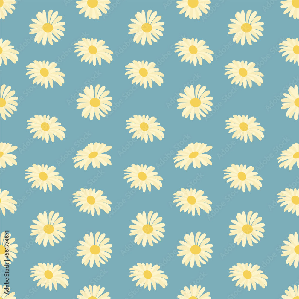 Seamless background with daisy Eps 10 vector. 