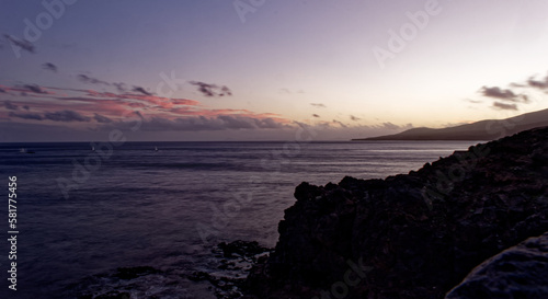 sunset on the coast of lanzarote