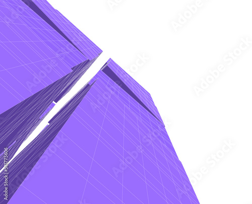 Architecture building vector 3d drawing