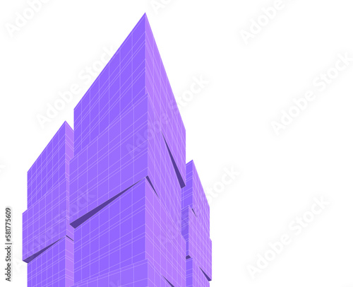 Architecture building vector 3d drawing