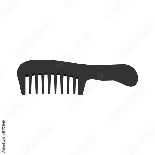 hair com for hairdresser. Hair care  combing  styling flat design vector illustration isolated on white background