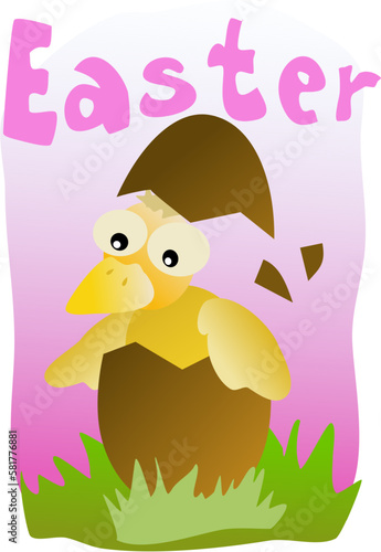 Cute flea born. Easter greetings