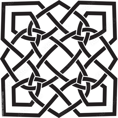 Vector black monochrome Celtic knot. Ornament of ancient European peoples. The sign and symbol of the Irish, Scots, Britons, Franks..